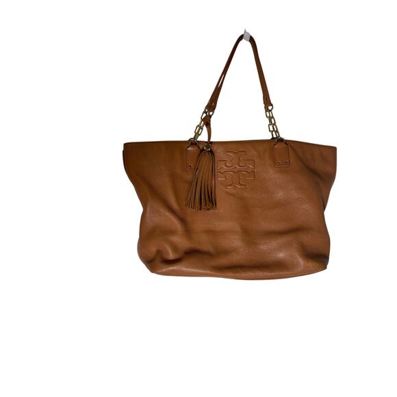 Tory Burch Thea Brown Leather Full Size Tote - Picture 1 of 5